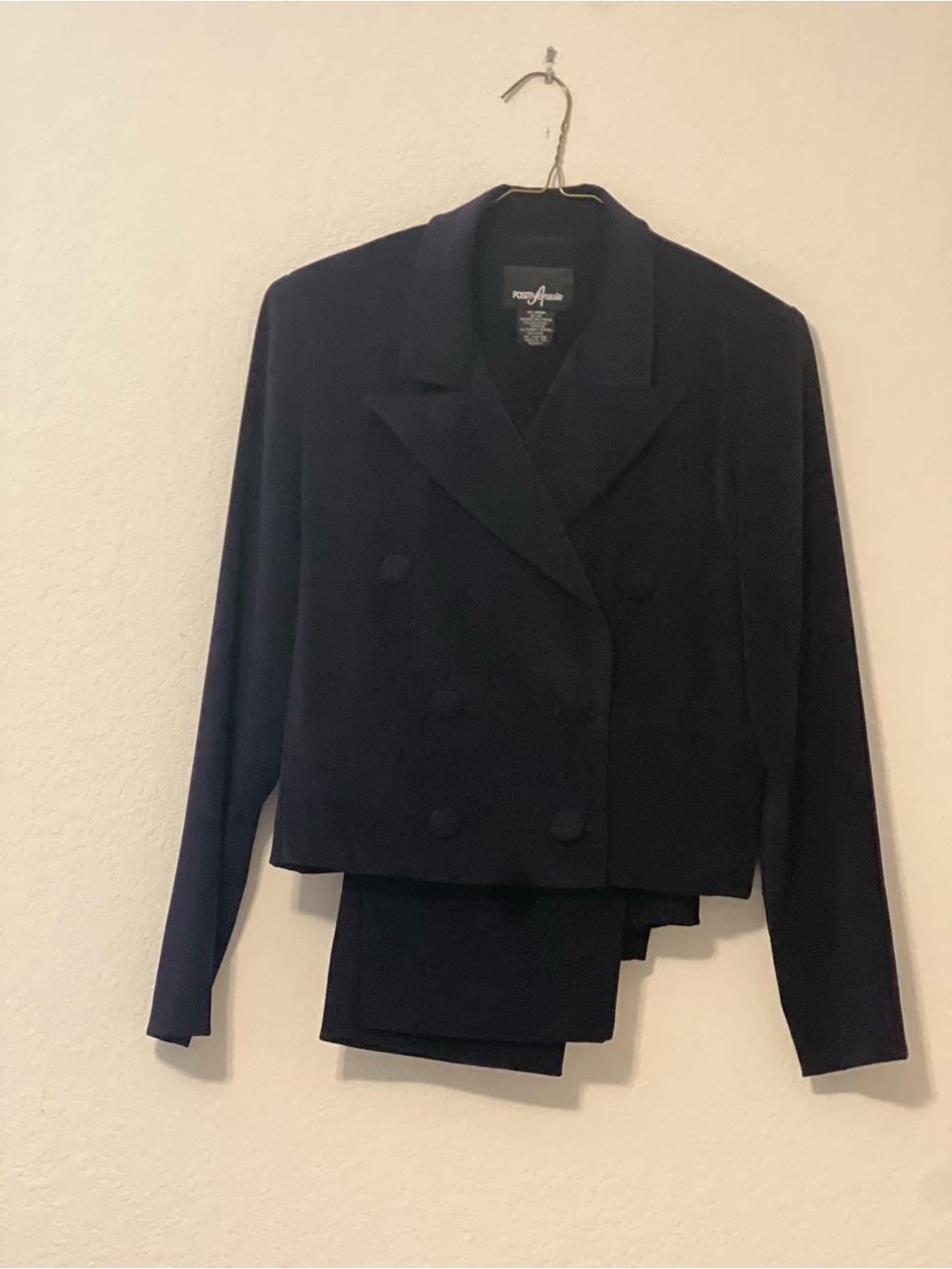 Positive Attitude Double-Breasted Navy Cropped Blazer